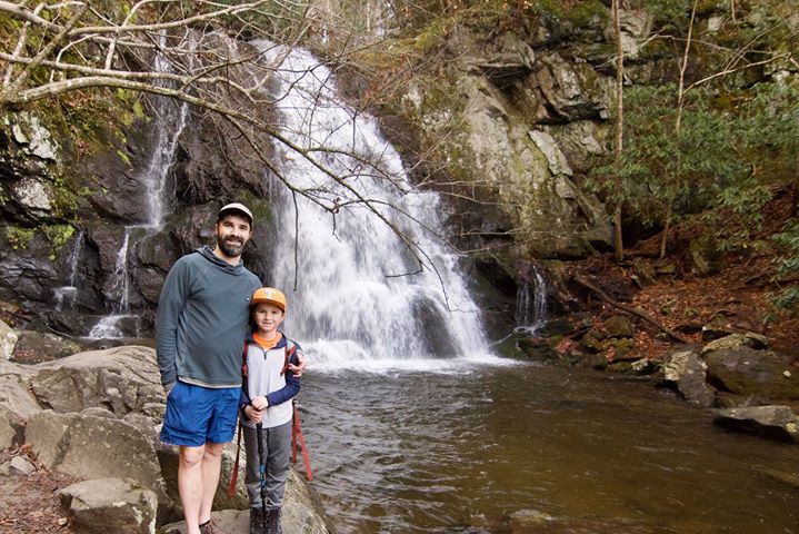 Wes Bunch and his son at Spruce Flats Falls